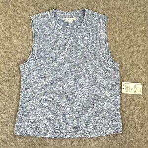 NEW AND NOW THIS Sleeveless Knit Top Round Neck XL $34 Stretch Viscose Polyester